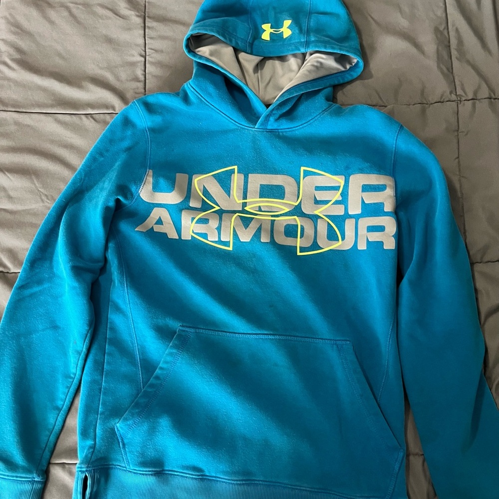 Under Armour Teal Hoodie with Yellow Logo